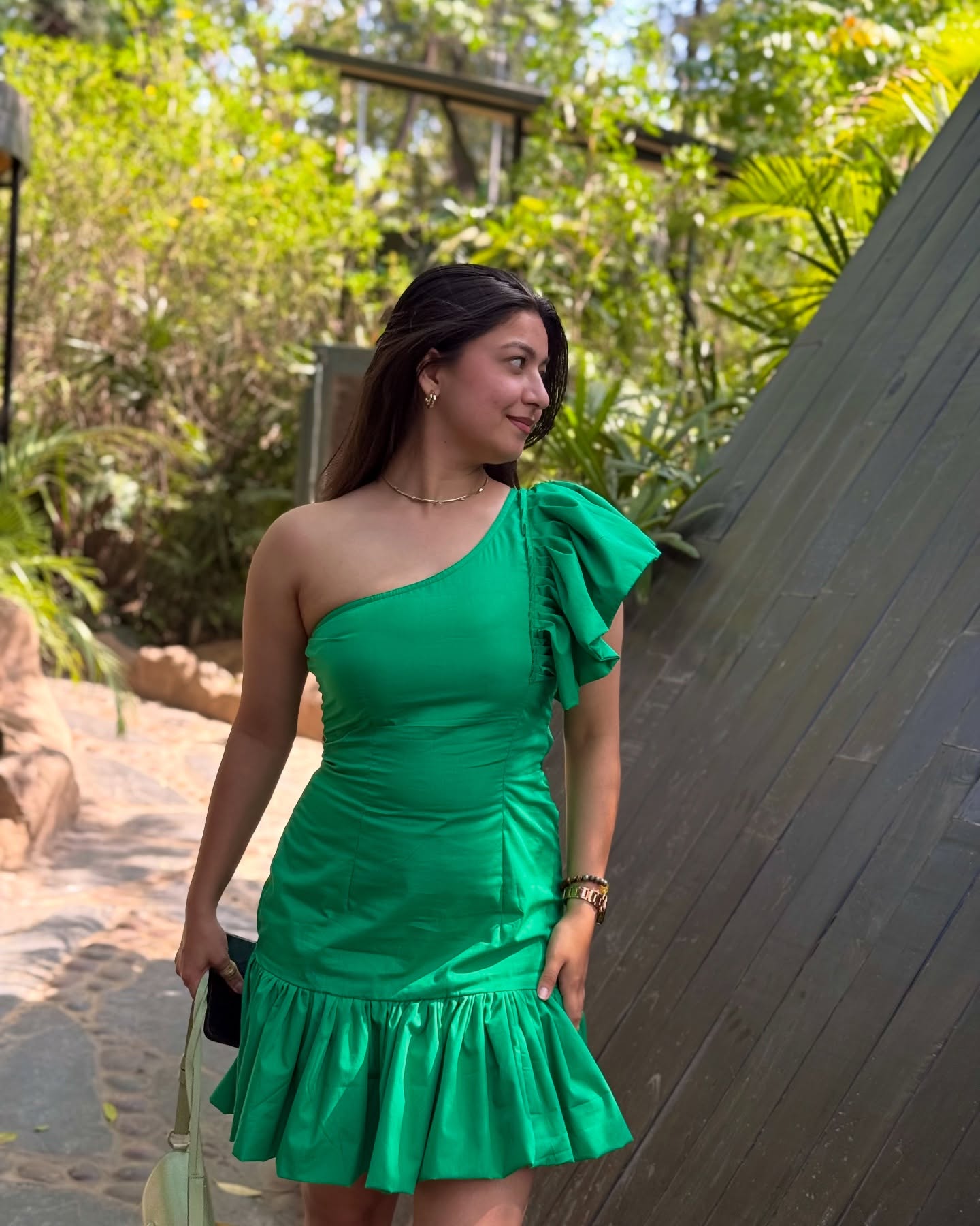 Emerald Ruffle Dress